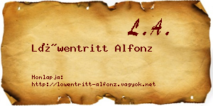 Löwentritt Alfonz névjegykártya